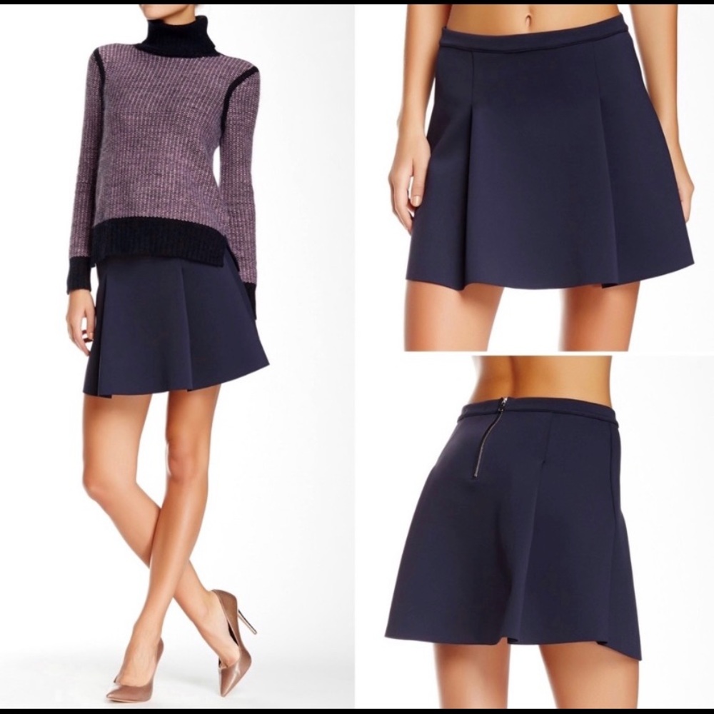 J Brand Neoprene Pleated Mini Skirt